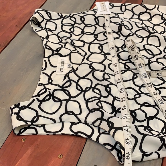 3 FOR $20 Studio I Sheer Black & Ivory Top Sz 12 - Picture 4 of 10